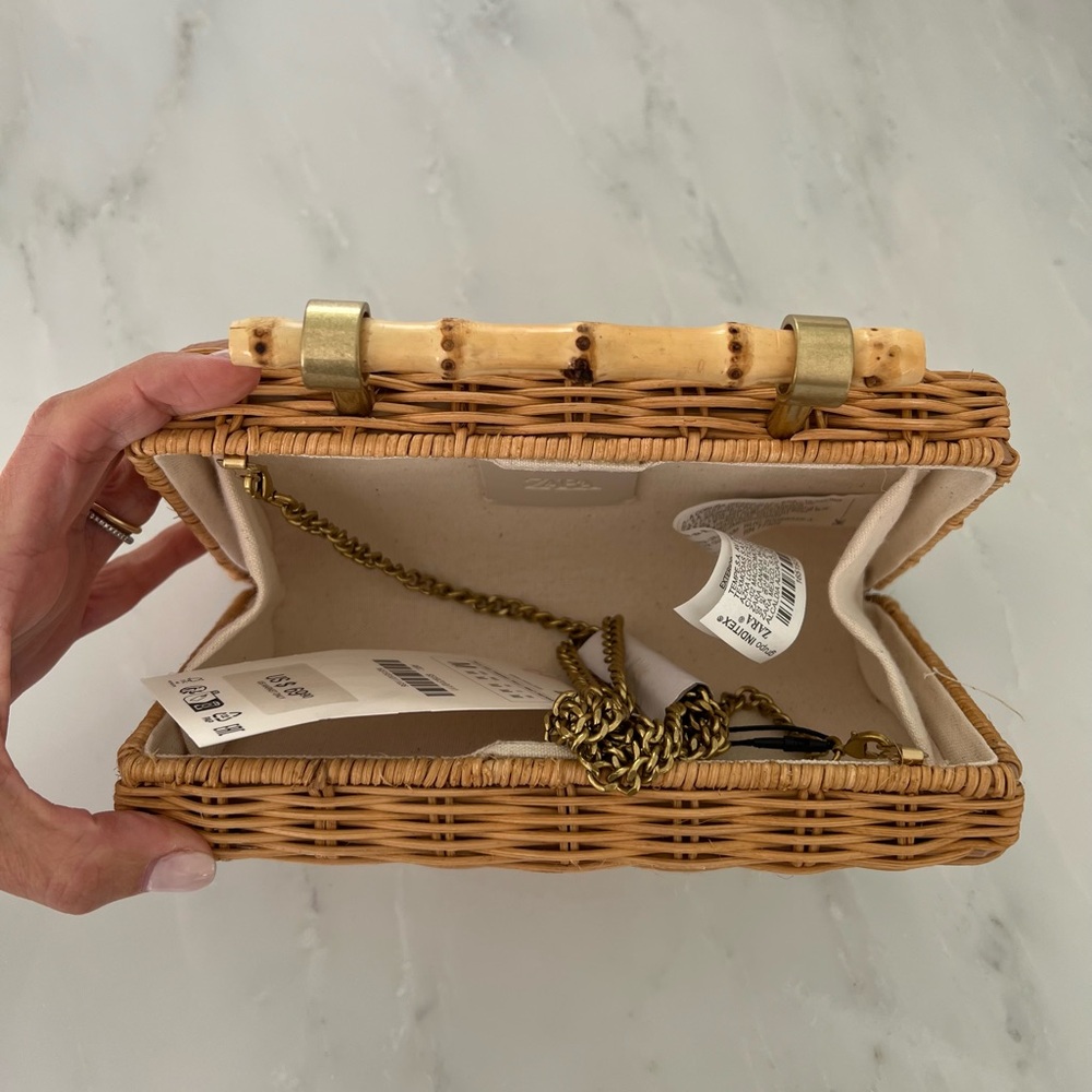 NWT • Zara Bamboo Woven Clutch/Minaudiere - Picture 5 of 6